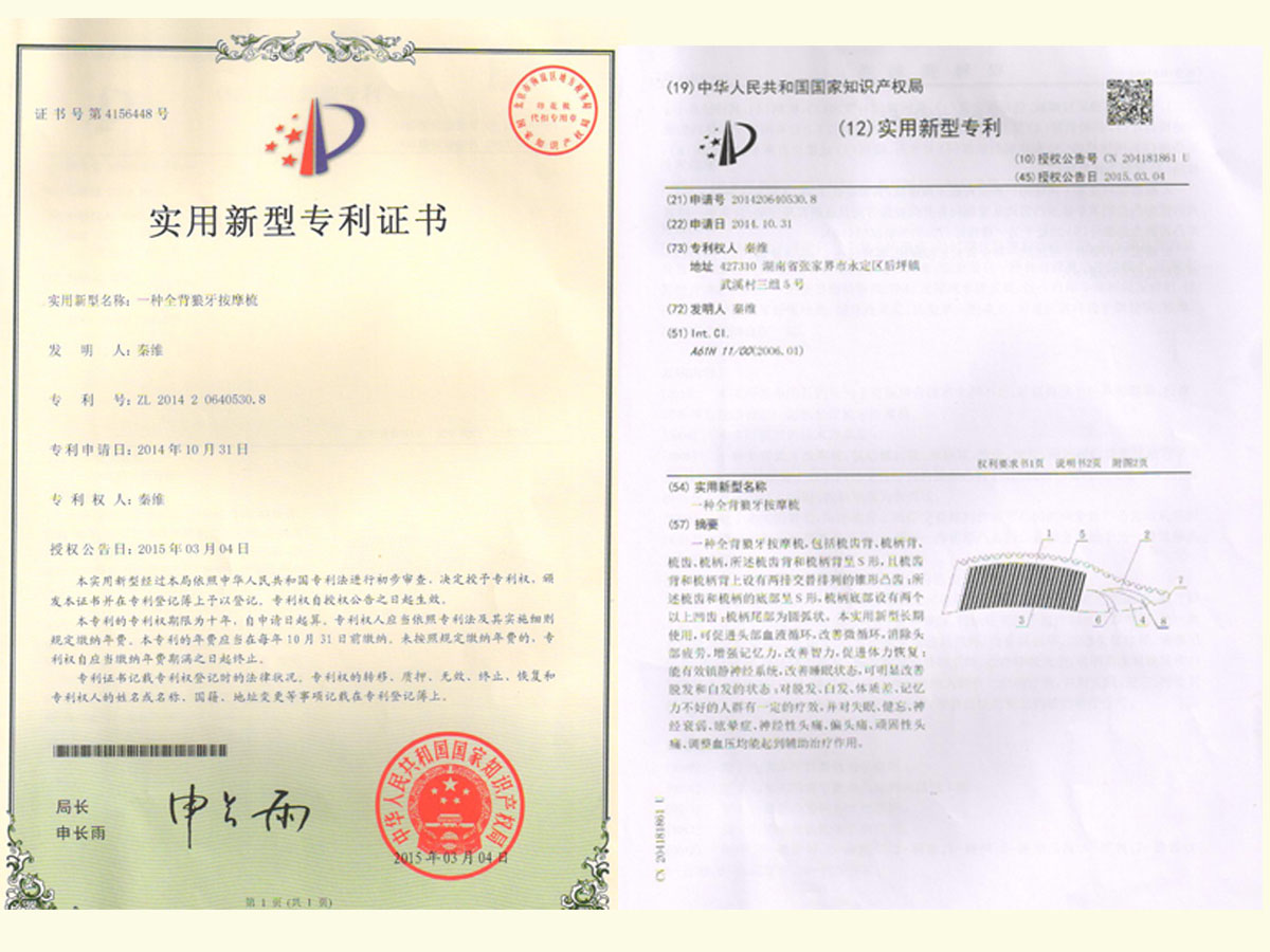 一種全背狼牙按摩梳